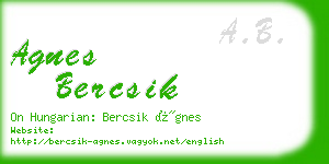 agnes bercsik business card